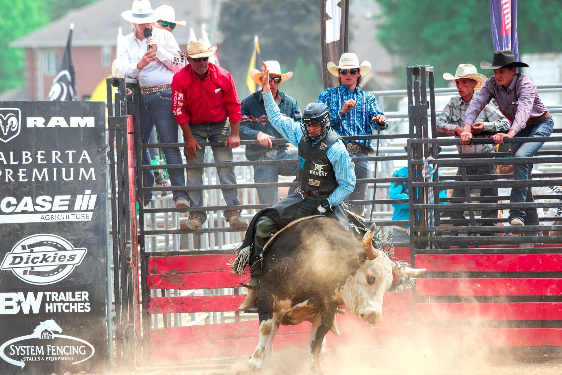 Marble Falls Pro Rodeo: rodeo athlete competing under arena lights.